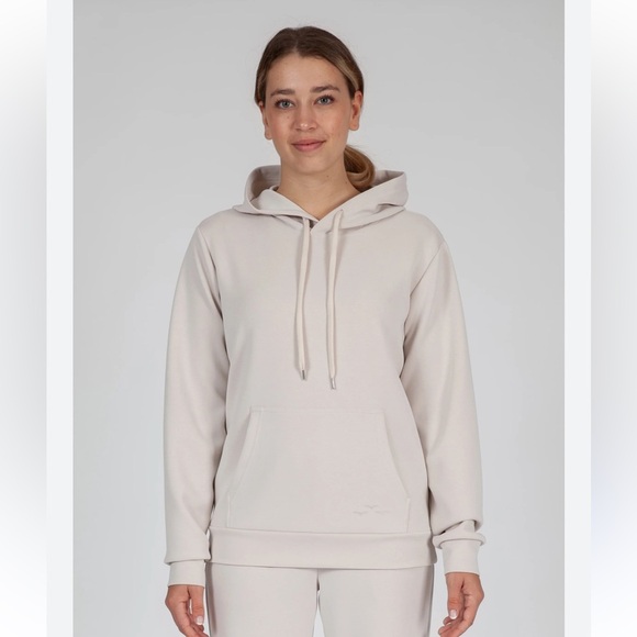 Lazy pants premium luxe sueded scuba hoodie in bone size XL women’s - Picture 1 of 11